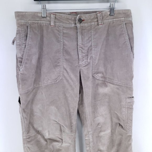 L.L Bean Corduroy Plain Pants Mens Size 36x32 Tan High Rise - Picture 2 of 7